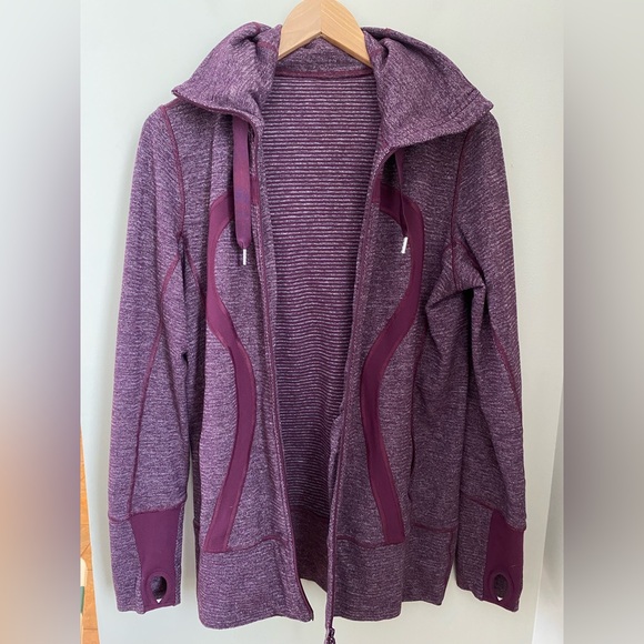Lululemon Stride Jacket Mini Check Pique Plum Size 10 - Picture 7 of 16